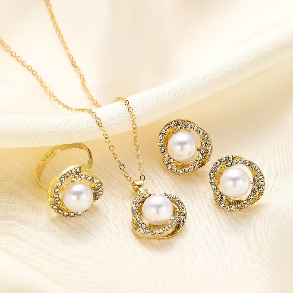 Formal Wear Jewelry For Women - 3PCS Elegant Floral Wrapped Pearl Pendant