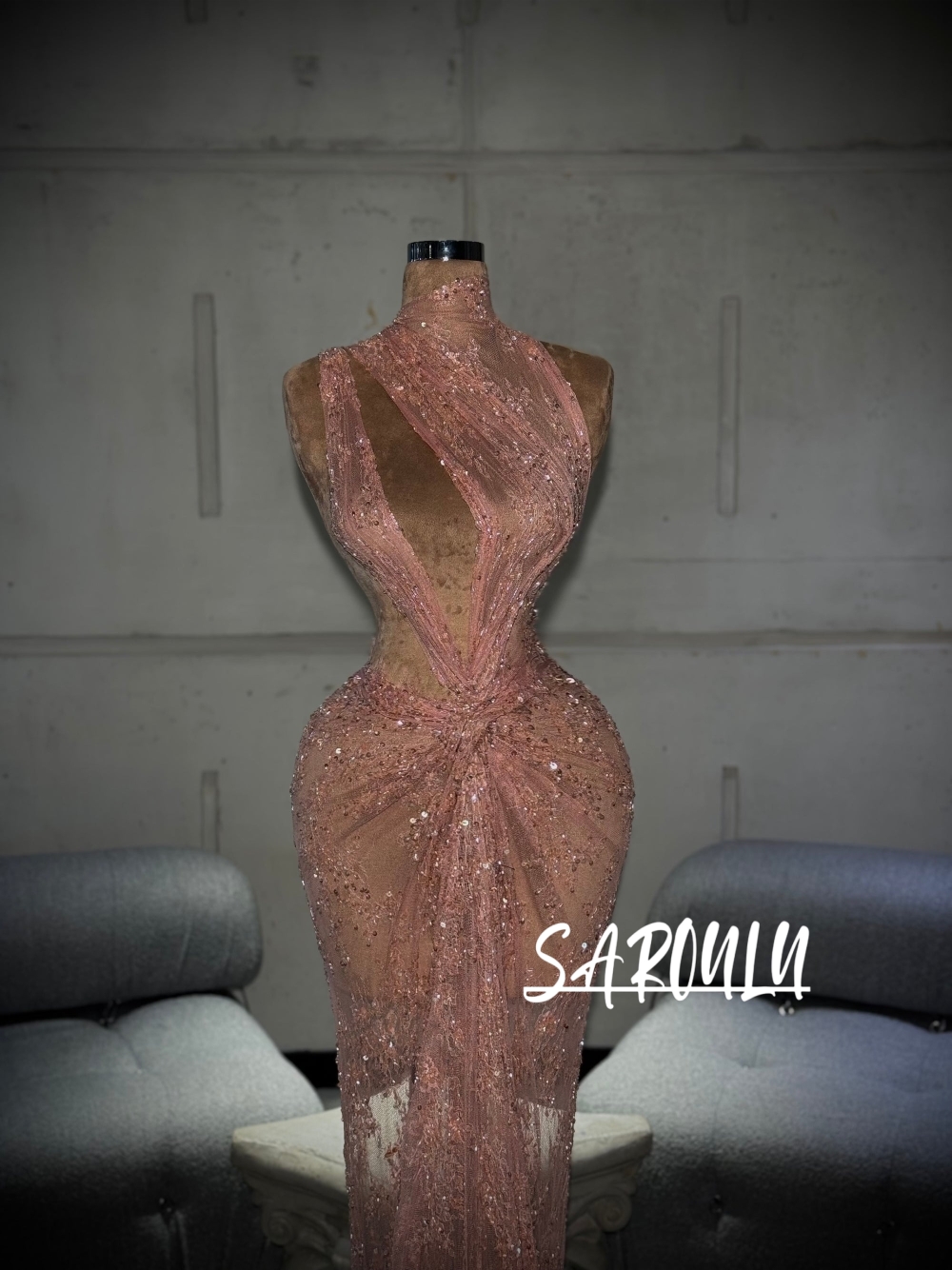 Formal Gala Wear Women - See Through Pink Soft Mermaid Evening