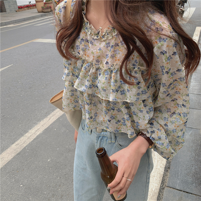 Long Sleeve Blouse Women Flora - Women'S Formal Wear Blouse reseña y precio