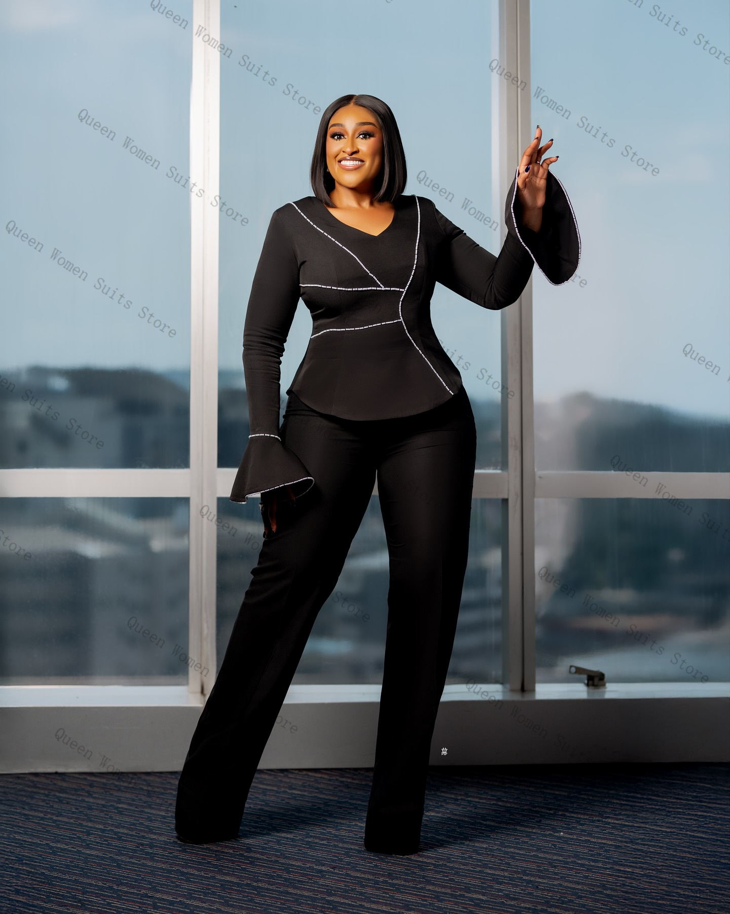 Black Pearls Women Suit Set 2  - Women'S Formal Wear For A Wedding Guest reseña y precio