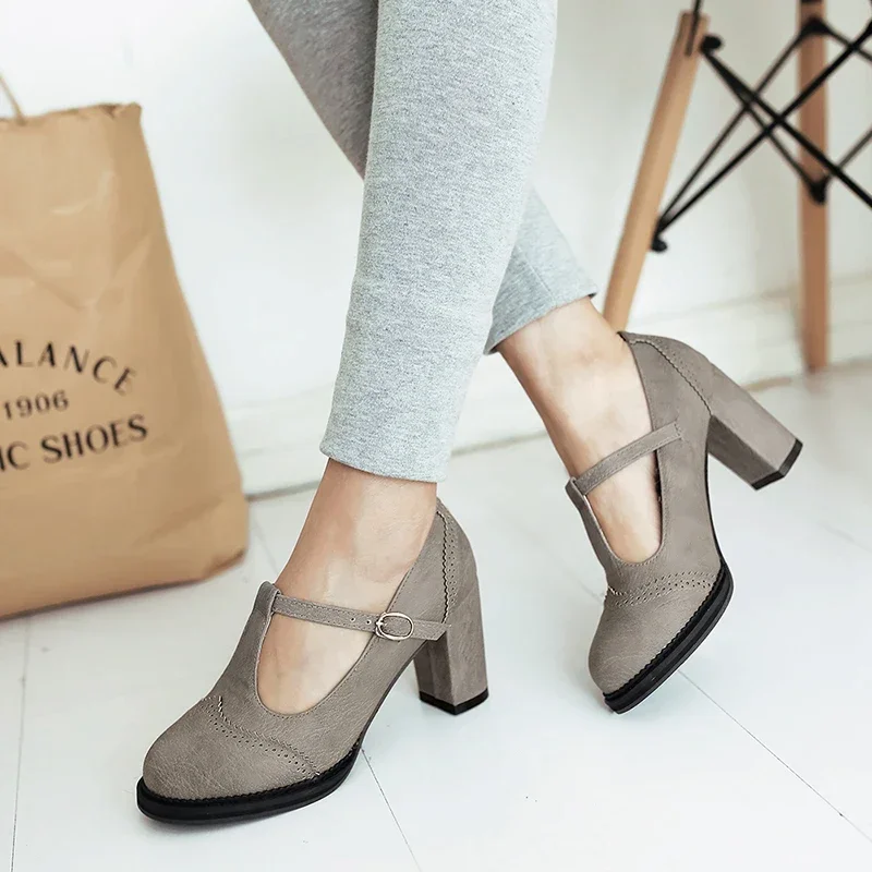 Spring Brown Black T-strap Mar - Women Formal Wear For Office reseña y precio