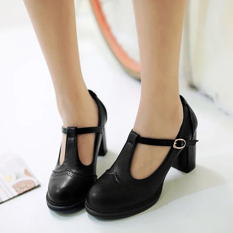 Spring Brown Black T-strap Mar - Women Formal Wear For Office reseña y precio