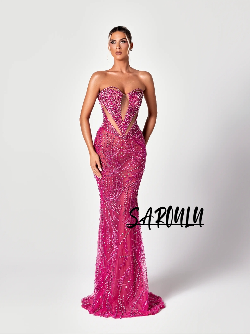 Fuchsia Cut Out Sweet Evening  - Formal Gala Wear Women reseña y precio