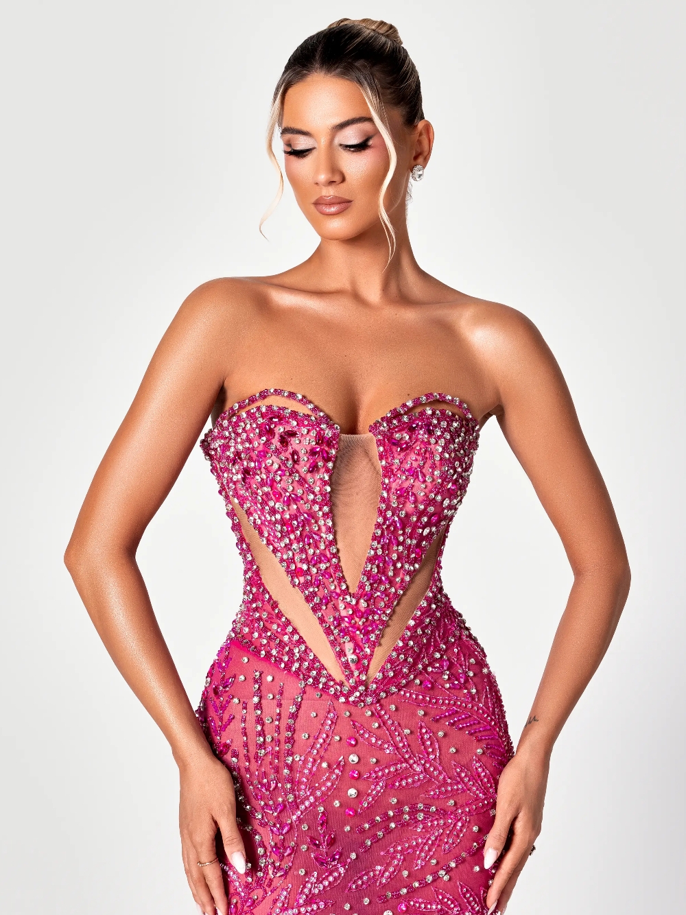 Fuchsia Cut Out Sweet Evening  - Formal Gala Wear Women reseña y precio