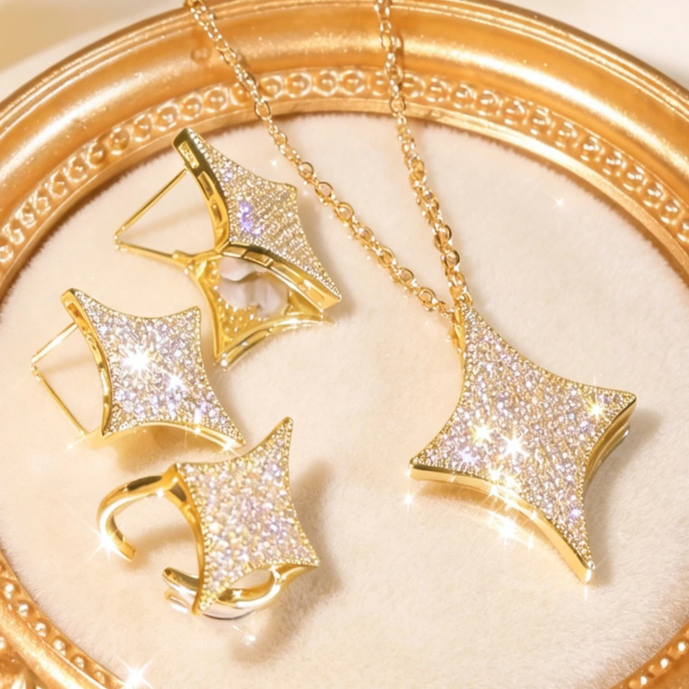 Three-piece four-star jewelry  - Women'S Formal Day Wear reseña y precio