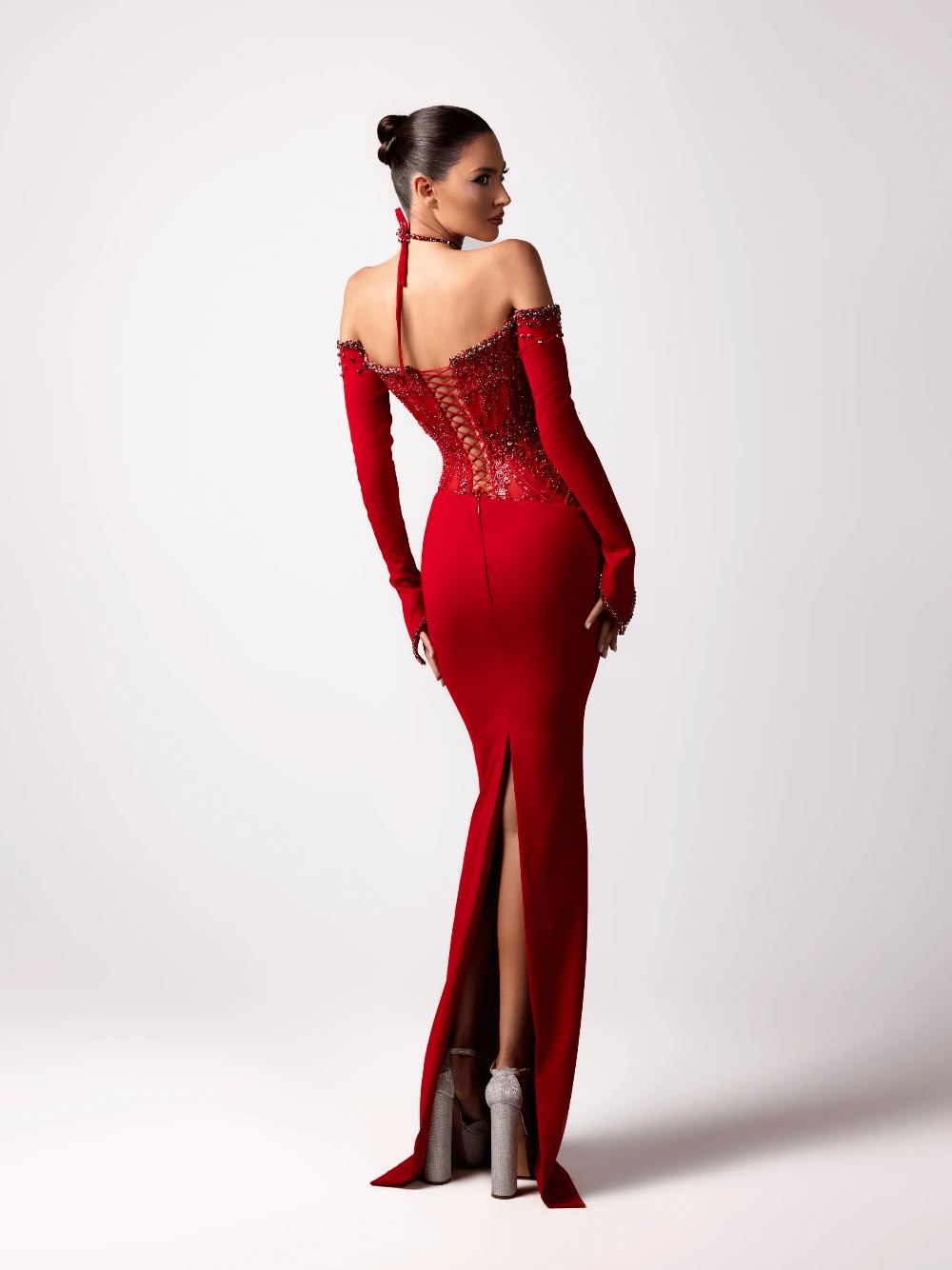 Red Sexy Halter Evening Dress  - Formal Gala Wear Women reseña y precio