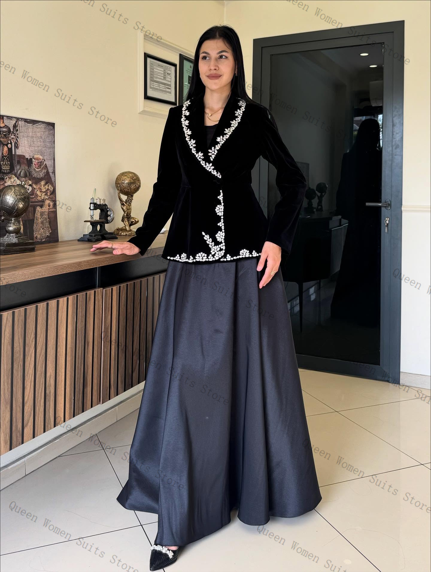 Velvet Women Suit Skirt Set 2  - Women'S Formal Wear For A Wedding Guest reseña y precio