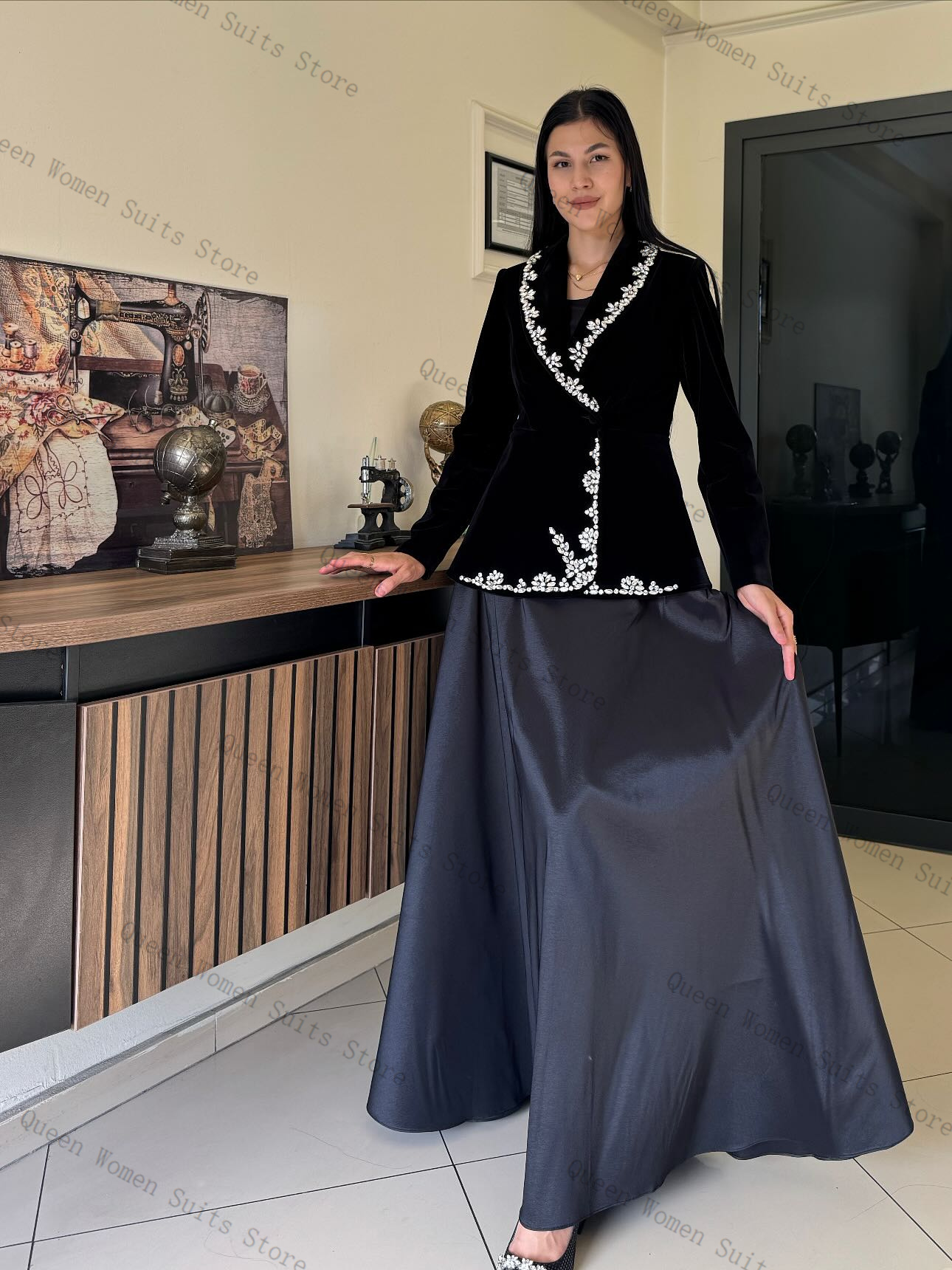 Velvet Women Suit Skirt Set 2  - Women'S Formal Wear For A Wedding Guest reseña y precio