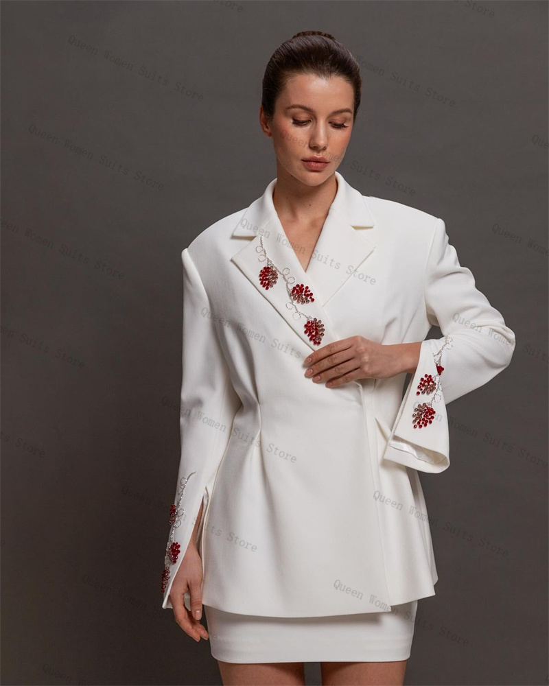Luxury White Women Suit Skirt  - Women'S Formal Wear For A Wedding Guest reseña y precio
