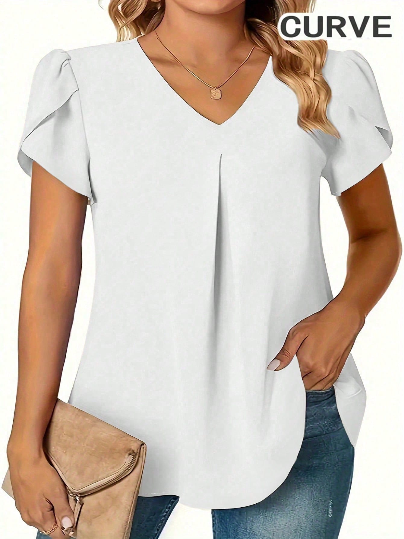 Plus Size 0XL-5XL Women V-neck - Women'S Formal Wear Blouse reseña y precio