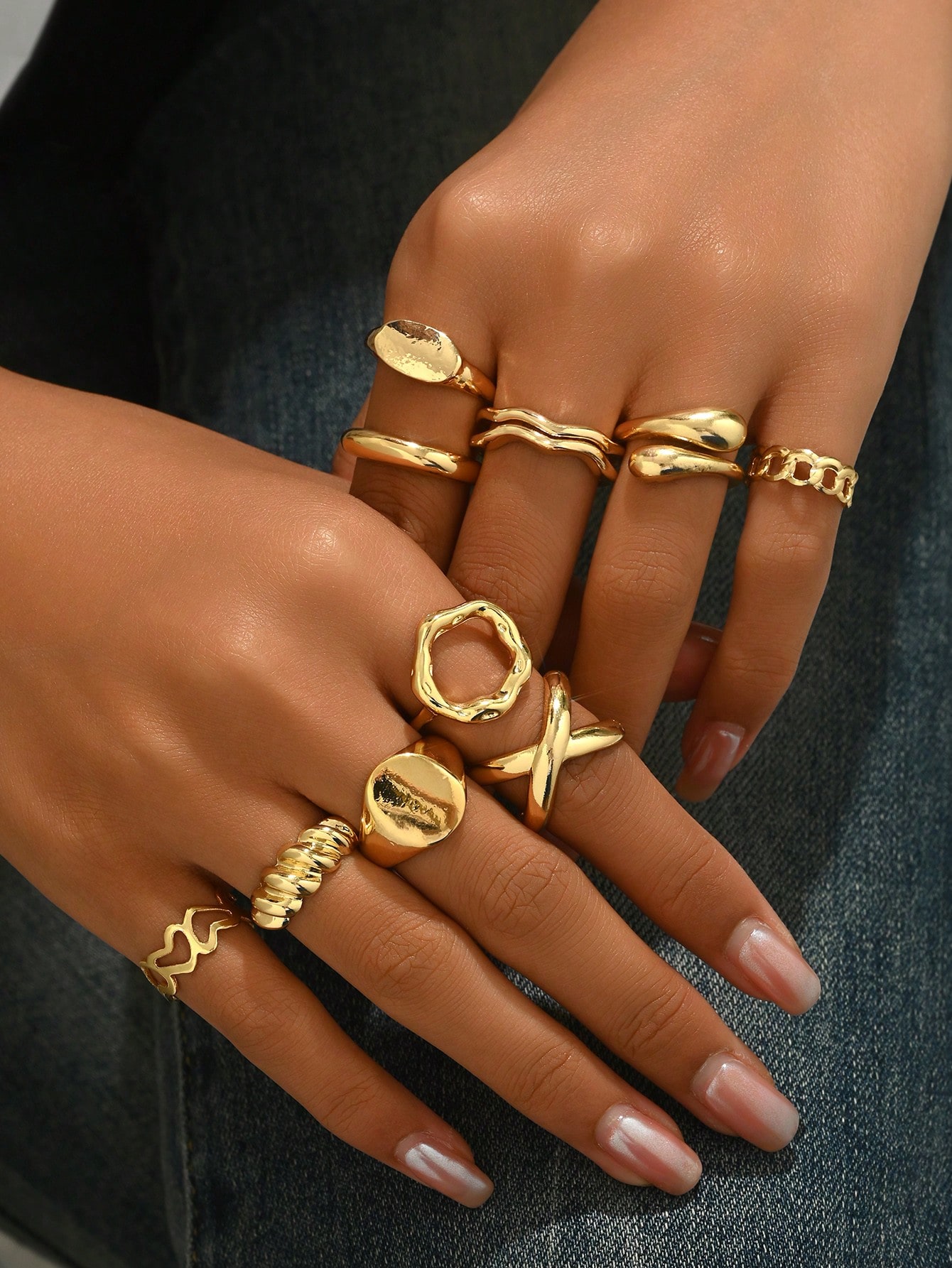 10-Piece Gold-Tone Abstract Wa - Formal Wear Jewelry For Women reseña y precio