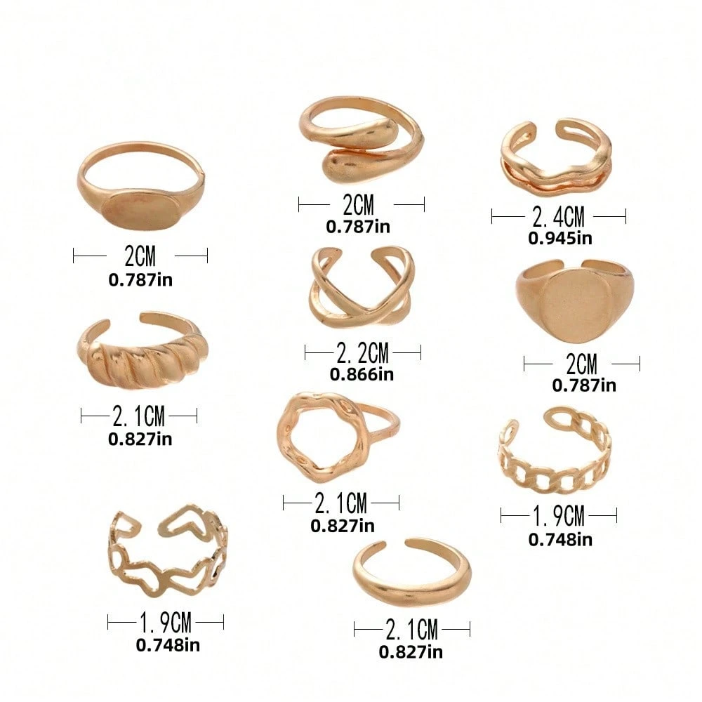 10-Piece Gold-Tone Abstract Wa - Formal Wear Jewelry For Women reseña y precio