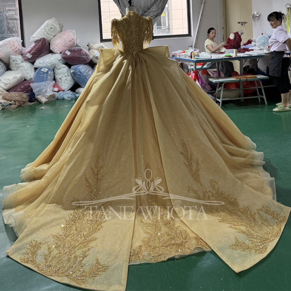 Elegant V-Neck Evening Dress 2 - Yellow Formal Wear Women reseña y precio