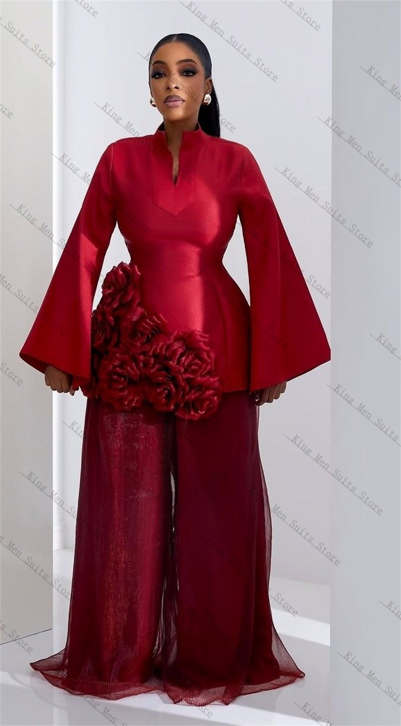 Burgundy Women Suit Set 2 Pcs  - Women'S Formal Wear For A Wedding Guest reseña y precio