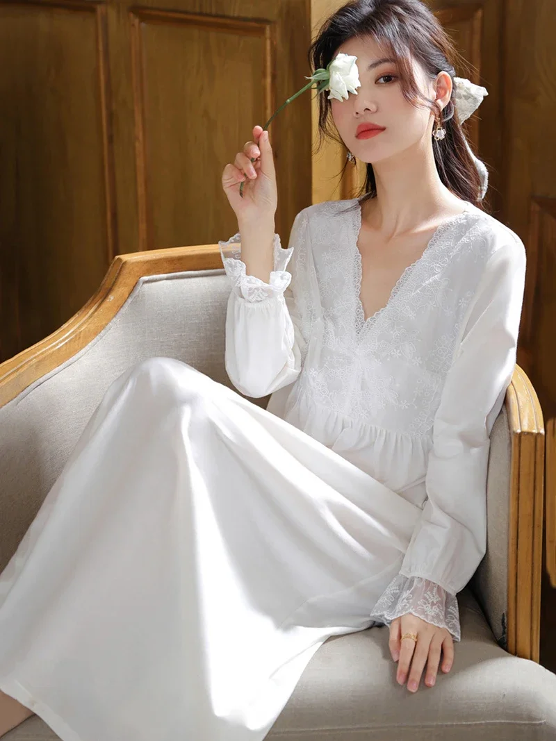Women Cotton Ruffles Lace V-Ne - Victorian Women'S Formal Wear reseña y precio