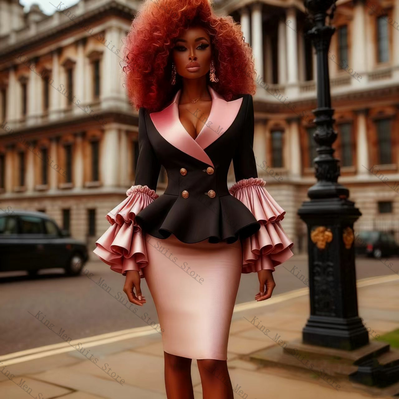 Black Pink Women Suit Set 2 Pc - Women'S Formal Wear For A Wedding Guest reseña y precio