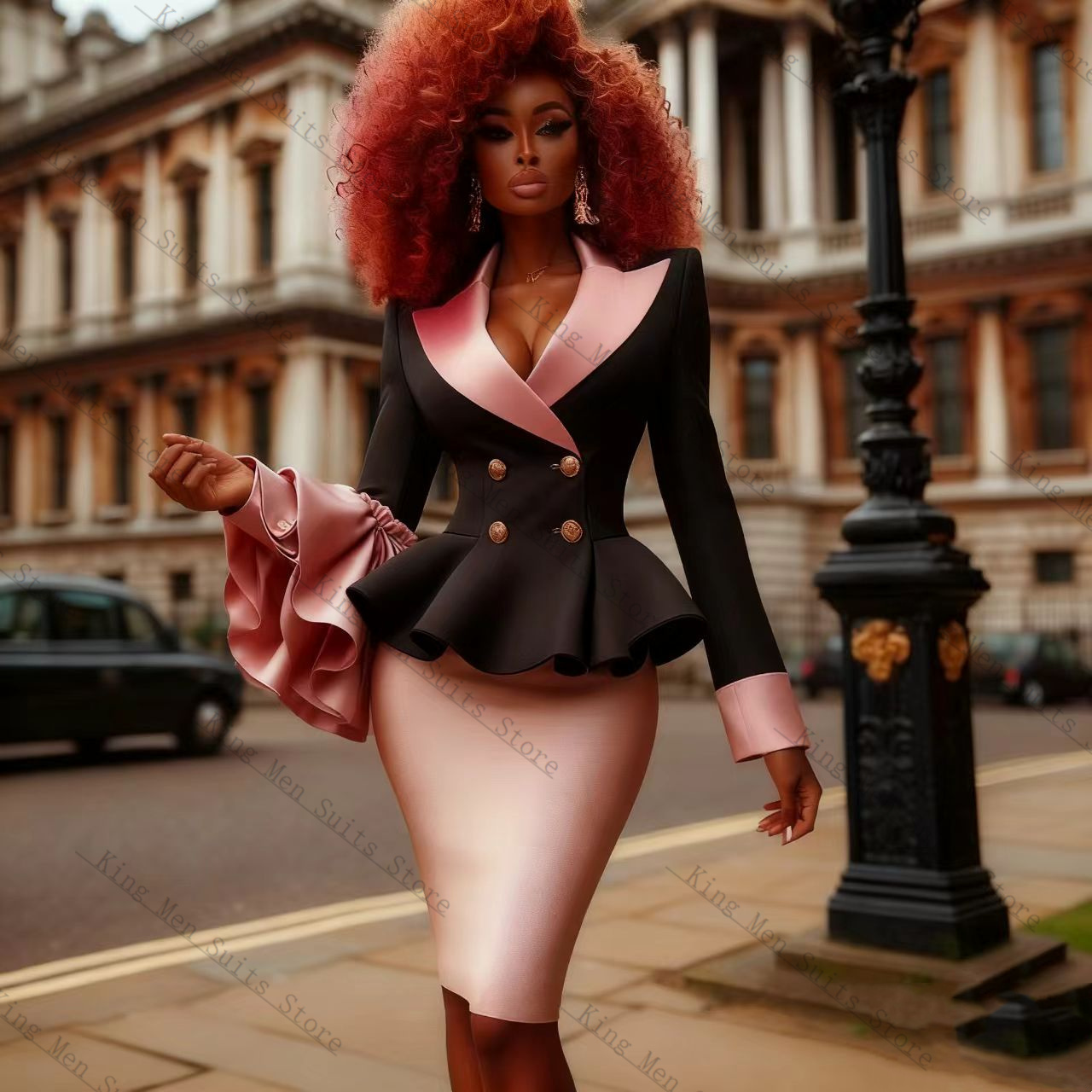 Black Pink Women Suit Set 2 Pc - Women'S Formal Wear For A Wedding Guest reseña y precio