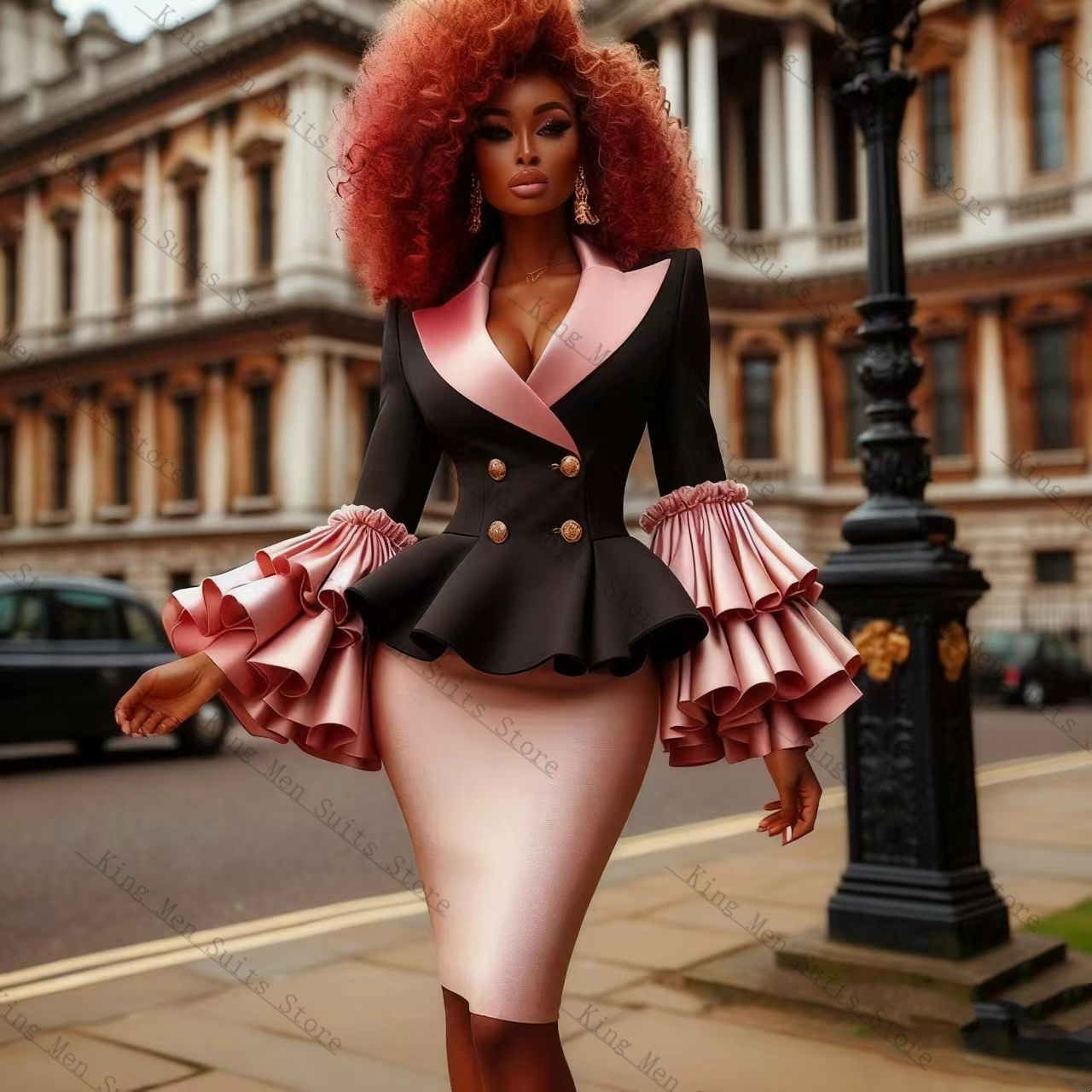 Black Pink Women Suit Set 2 Pc - Women'S Formal Wear For A Wedding Guest reseña y precio