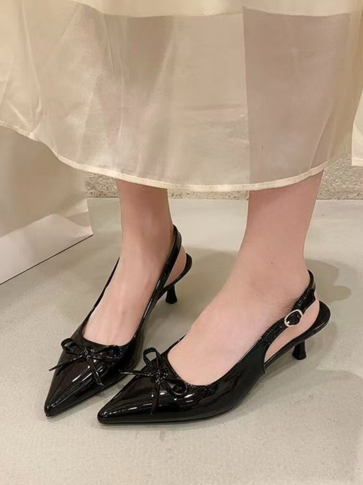 Women Patent Leather Bow Point - Formal Women Daily Wear Shoes reseña y precio