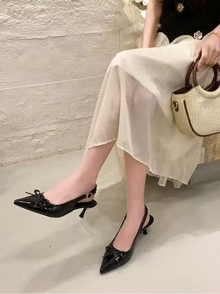 Women Patent Leather Bow Point - Formal Women Daily Wear Shoes reseña y precio