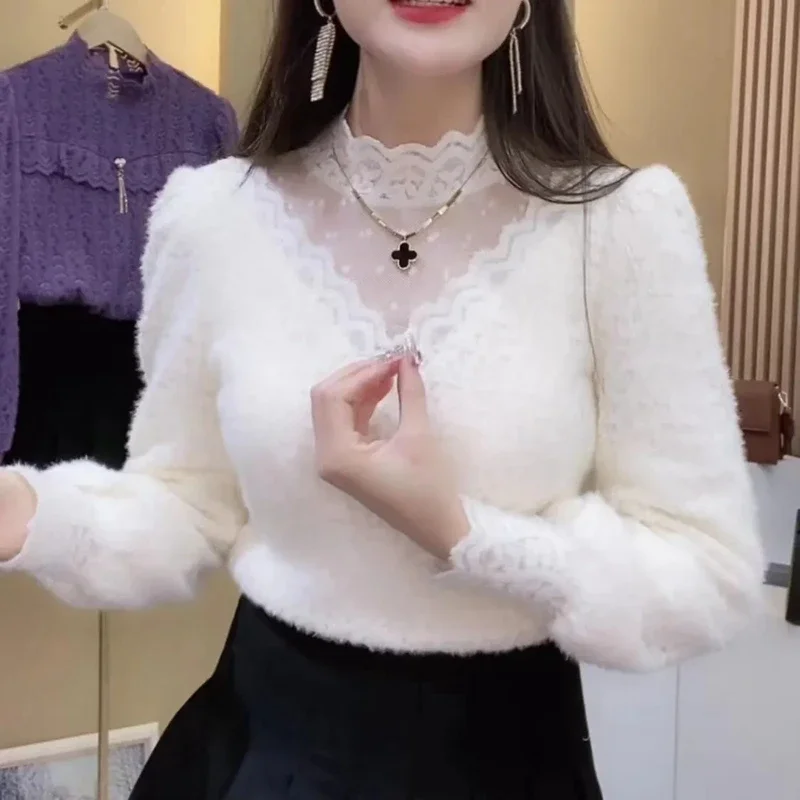 Autumn Winter Lace Tops Blouse - Women'S Formal Wear Blouse reseña y precio