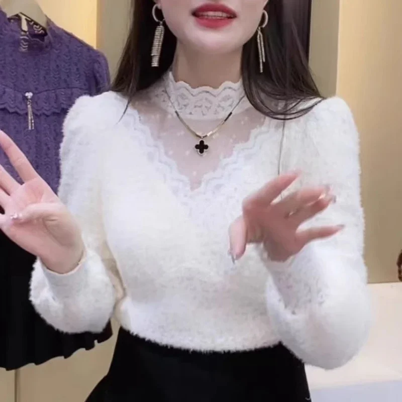 Autumn Winter Lace Tops Blouse - Women'S Formal Wear Blouse reseña y precio