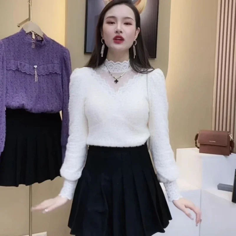 Autumn Winter Lace Tops Blouse - Women'S Formal Wear Blouse reseña y precio