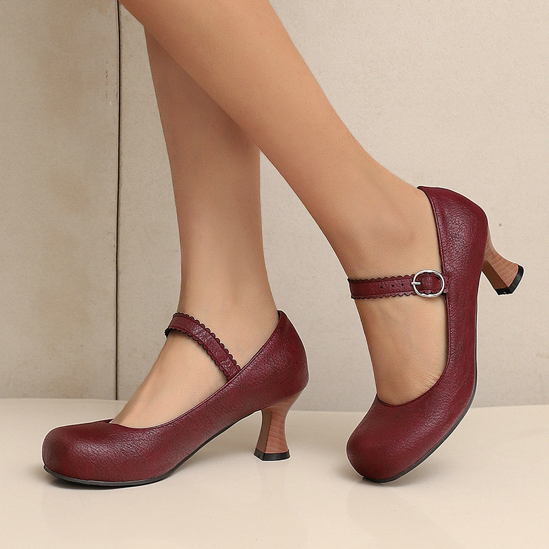 Women Retro Mary Jane Pumps Ro - Formal Women Daily Wear Shoes reseña y precio