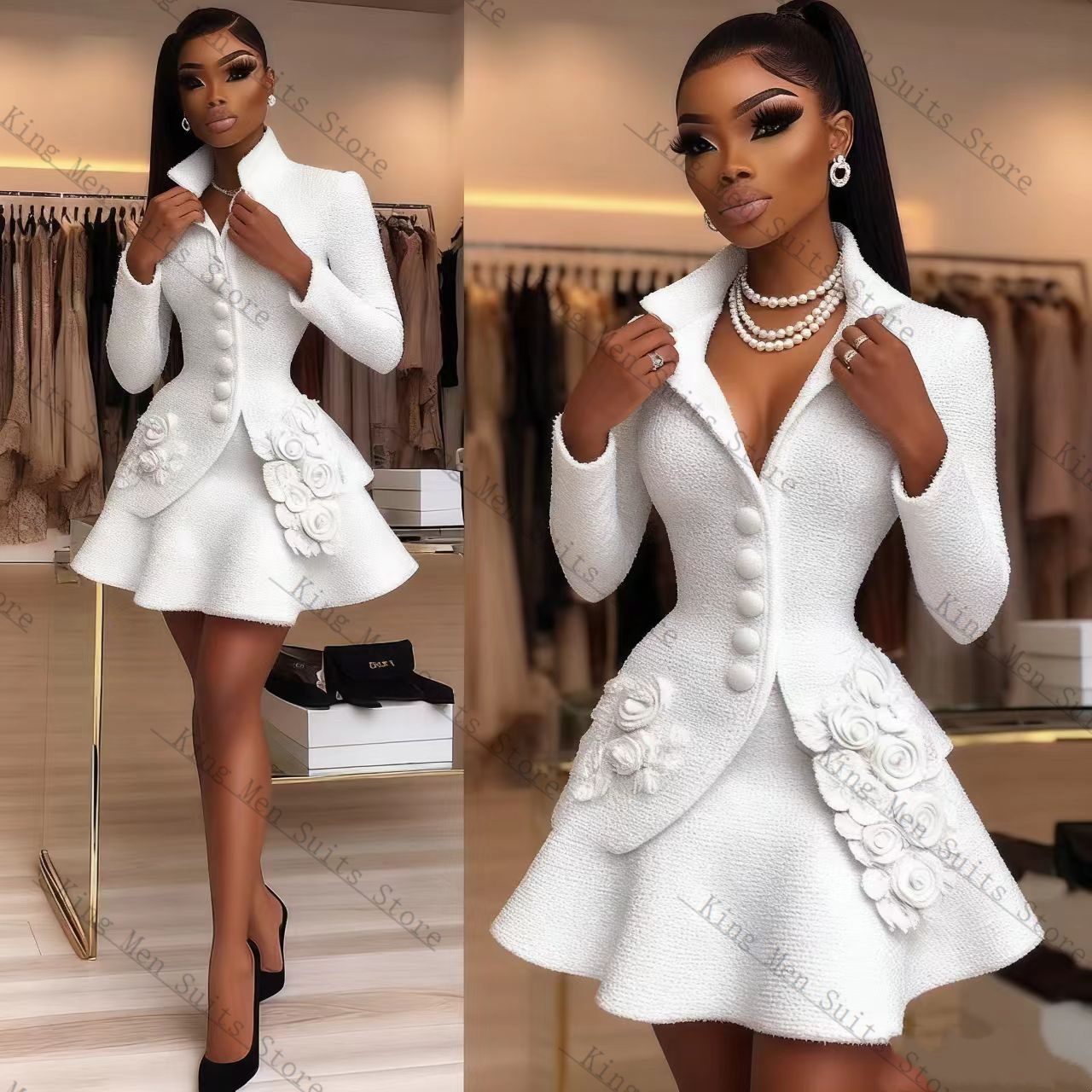 Luxury White Women Suit Set 2  - Women'S Formal Wear For A Wedding Guest reseña y precio