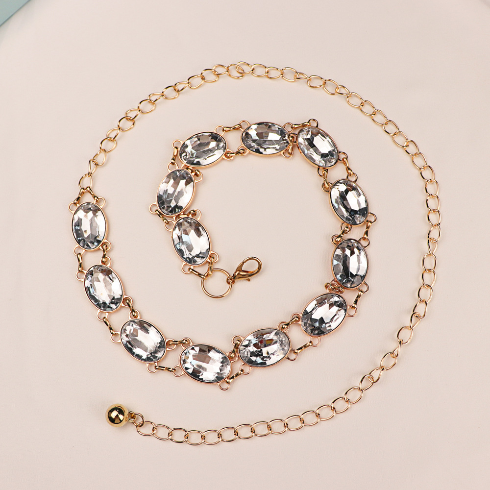 Chic Rhinestone Waist Chain Wo - Formal Wear Jewelry For Women reseña y precio