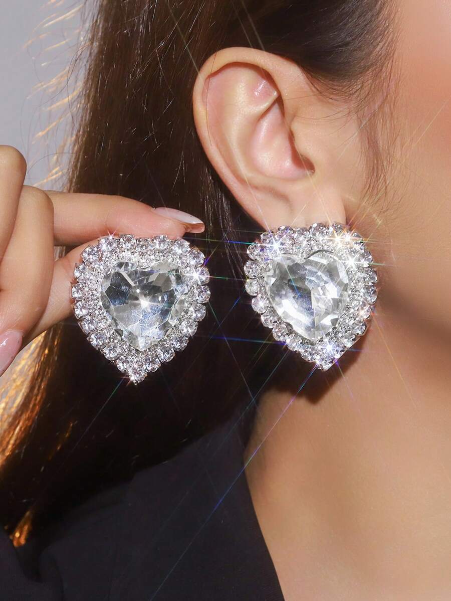 Luxury Heart-Shaped Crystal Rh - Formal Wear Jewelry For Women reseña y precio