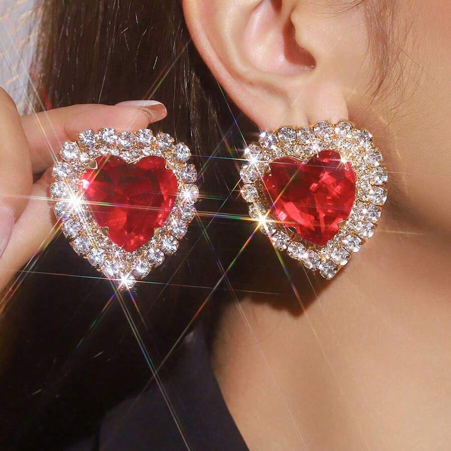 Luxury Heart-Shaped Crystal Rh - Formal Wear Jewelry For Women reseña y precio