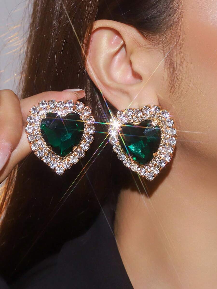 Luxury Heart-Shaped Crystal Rh - Formal Wear Jewelry For Women reseña y precio