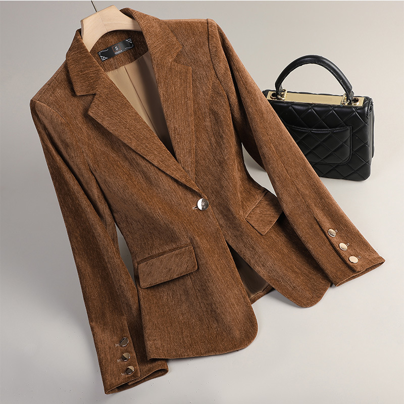 Yellow Gold Velvet Blazer Wome - Yellow Formal Wear Women reseña y precio