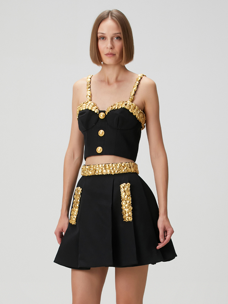 VC Black Two Piece Set Dress w - Women'S Formal Evening Wear Tops reseña y precio
