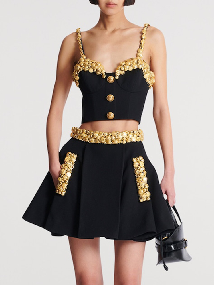 VC Black Two Piece Set Dress w - Women'S Formal Evening Wear Tops reseña y precio