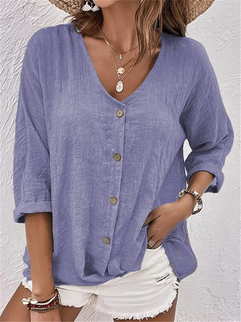 Elegant Buttons Solid Blouse S - Women'S Formal Wear Blouse reseña y precio