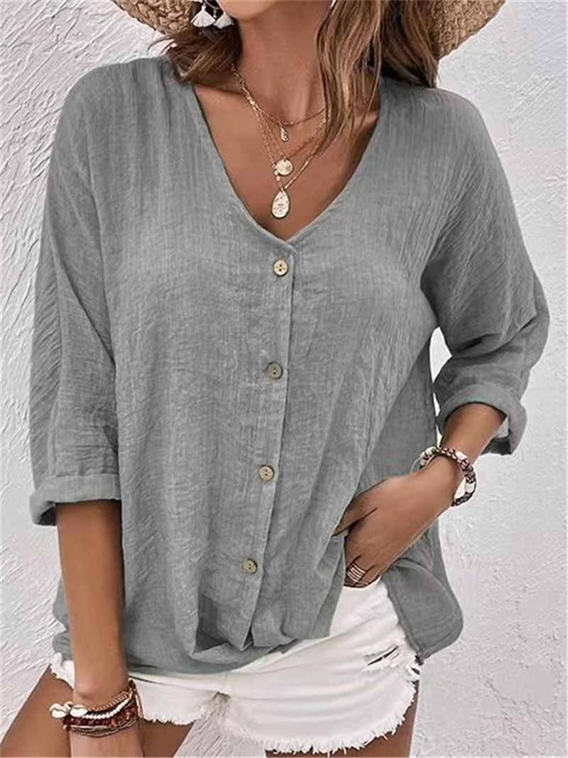 Elegant Buttons Solid Blouse S - Women'S Formal Wear Blouse reseña y precio