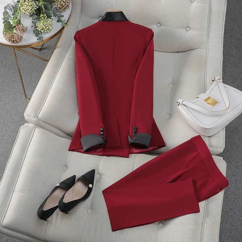 Elegant Red Black Women Pant S - Women'S Formal Day Wear reseña y precio