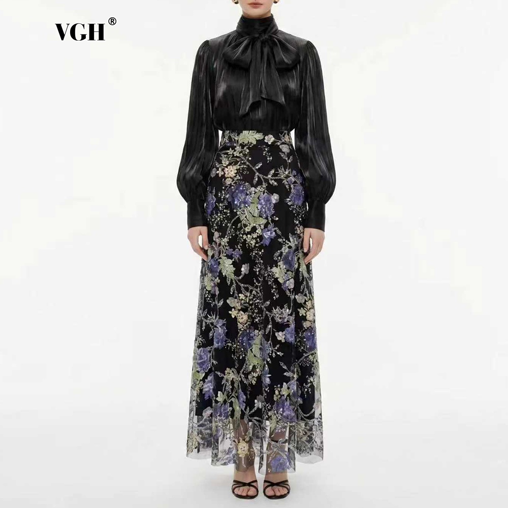 VGH Elegant Chic Black Floral  - Women'S Formal Wear Blouse reseña y precio