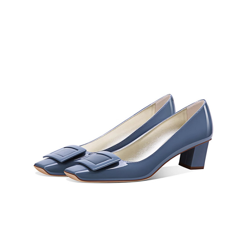 Elegant Blue Square Buckle Pum - Women Formal Wear For Office reseña y precio