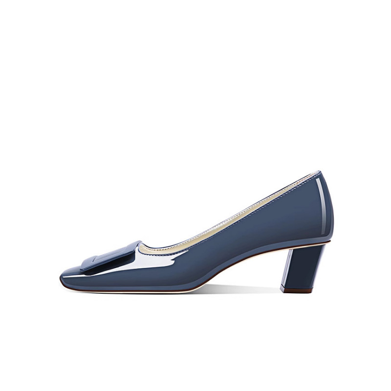 Elegant Blue Square Buckle Pum - Women Formal Wear For Office reseña y precio
