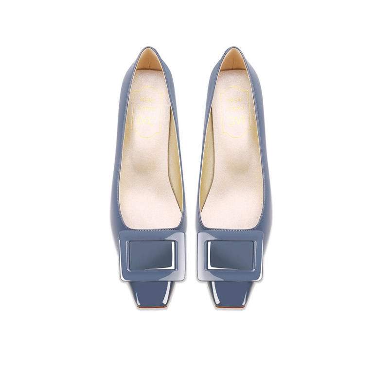 Elegant Blue Square Buckle Pum - Women Formal Wear For Office reseña y precio