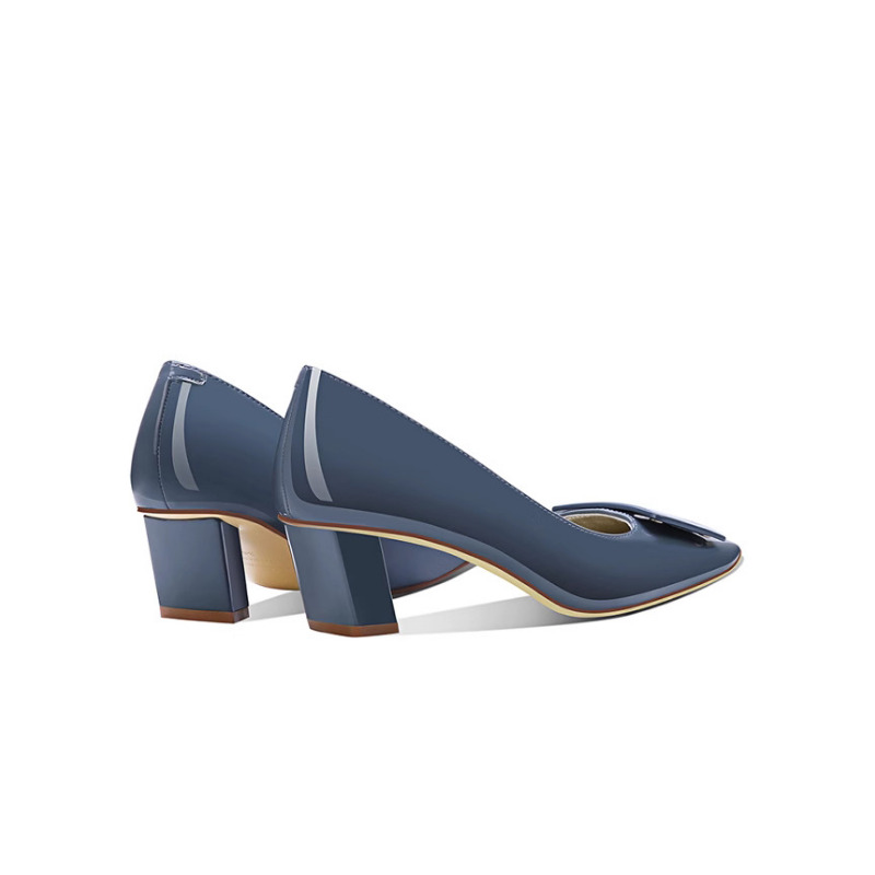 Elegant Blue Square Buckle Pum - Women Formal Wear For Office reseña y precio