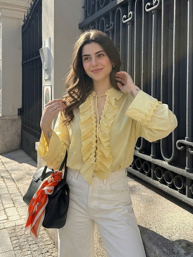 HH Women Yellow Long Sleeve Bl - Women'S Formal Wear Blouse reseña y precio