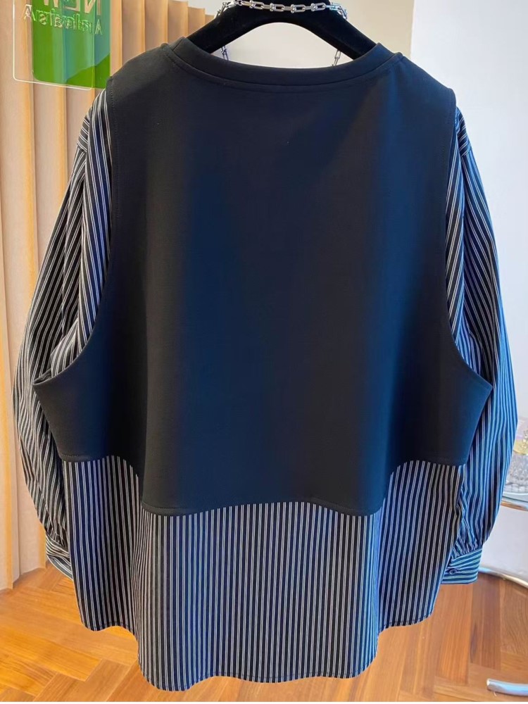 Autumn Patchwork Fake Two Piec - Women'S Formal Wear Blouse reseña y precio