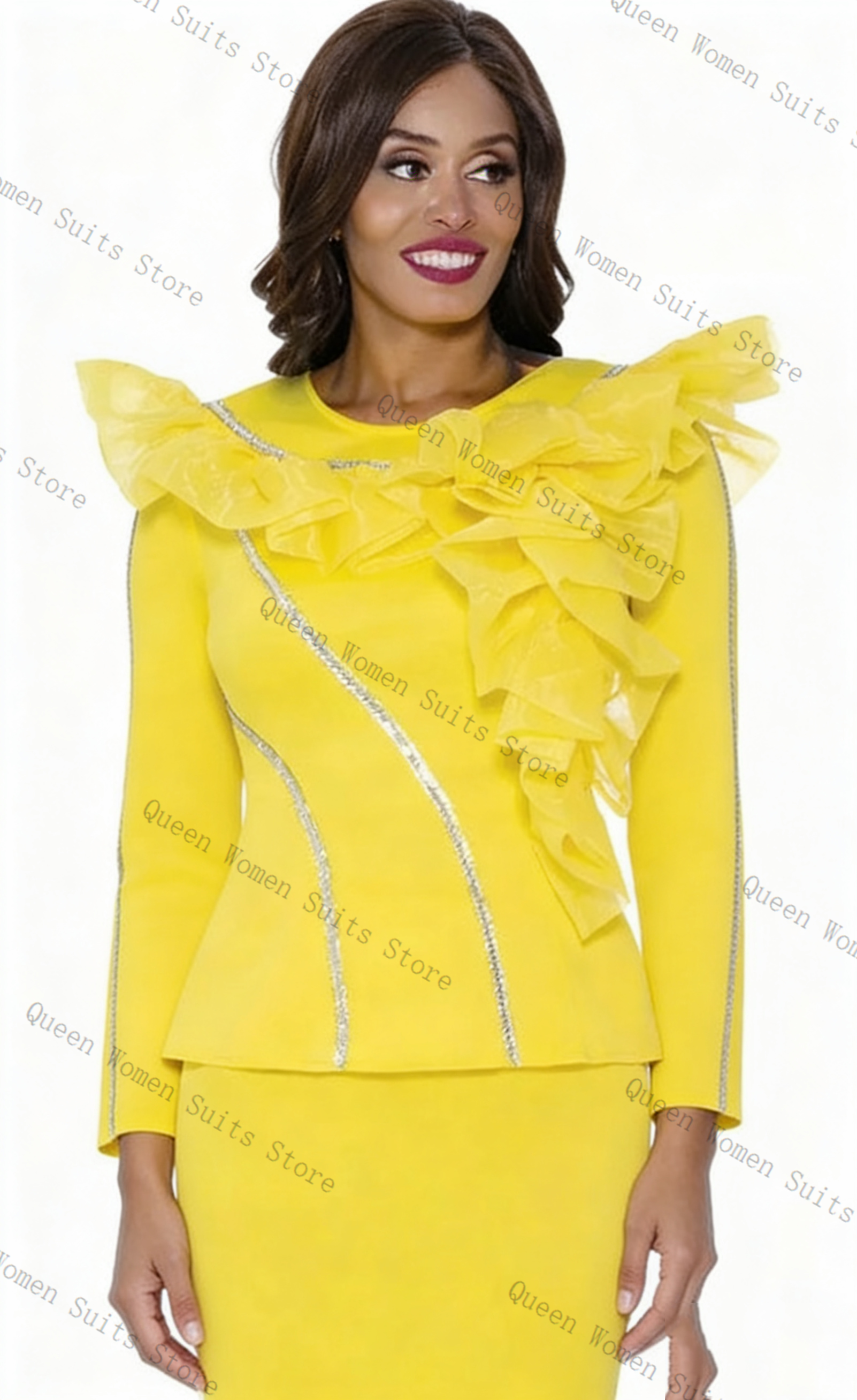 Crystals Yellow Women Suit Ski - Women'S Formal Wear For A Wedding Guest reseña y precio