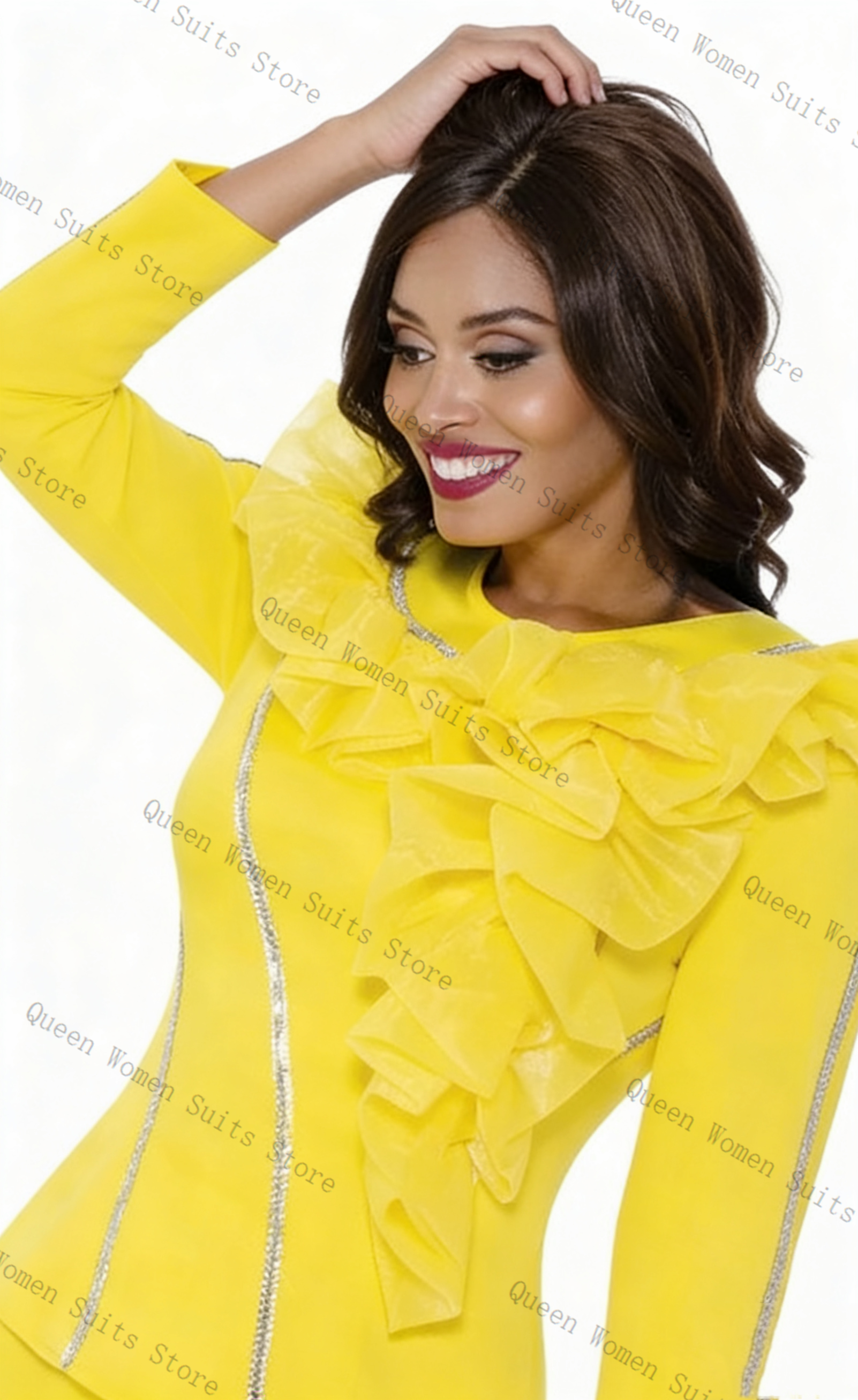 Crystals Yellow Women Suit Ski - Women'S Formal Wear For A Wedding Guest reseña y precio