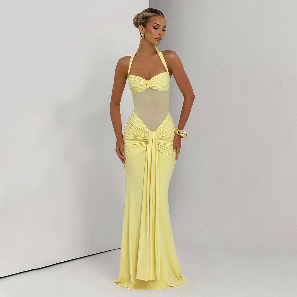 Elegant Patchwork Maxi Dress f - Women'S Formal Day Wear reseña y precio