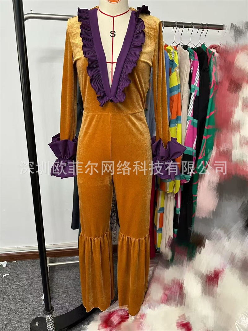 Yellow Purple Velvet Women Jum - Women'S Formal Wear For A Wedding Guest reseña y precio
